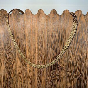 Gold-Tone Faux Gold Chain Necklace With Textured Link Design For Women